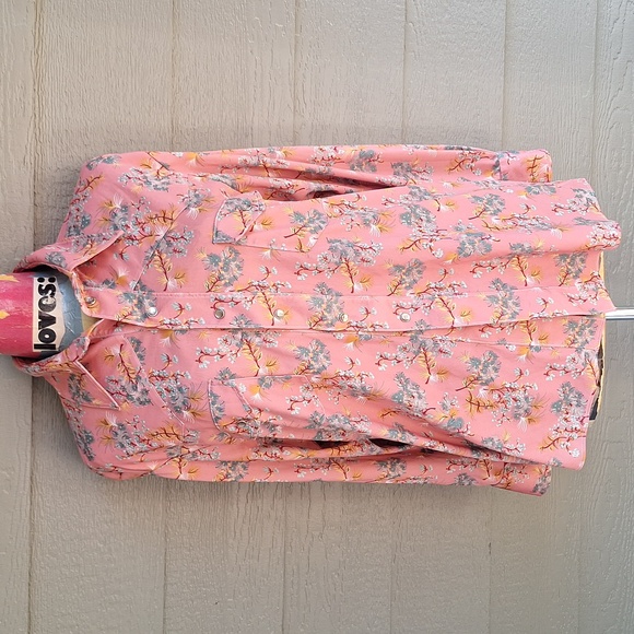 Vintage Tops - 70's vintage western pearl snap button up shirt handmade size XL